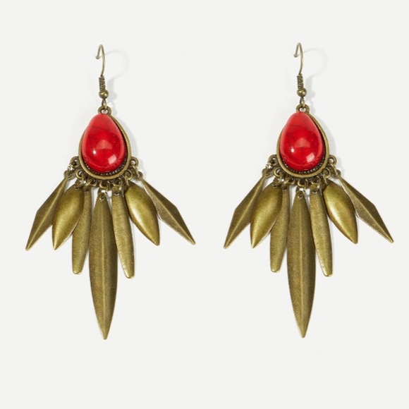 Boho Waterdrop Fringe Dangle Earrings - Picture 1 of 3